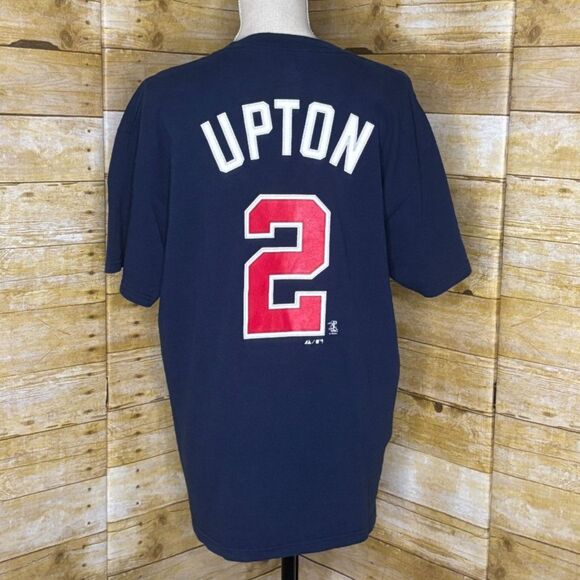 MAJESTIC " UPTON #2"ATLANTA BRAVES MLB CASUAL CLASSIC FAN EVERYDAY WEAR T-SHIRT - Picture 3 of 4